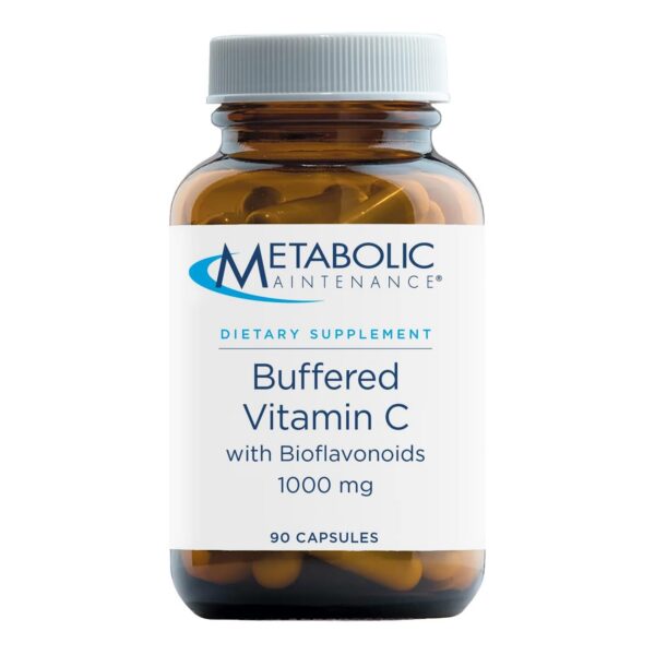 Frasco Metabolic Maintenance vitamina c tamponada 1000mg 90 caps