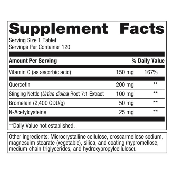Frasco Metagenics Sinuplex con vitamina c y extractos naturales