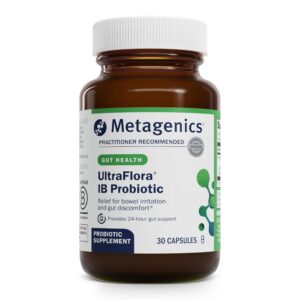 Frasco Metagenics UltraFlora IB probióticos 30 cápsulas