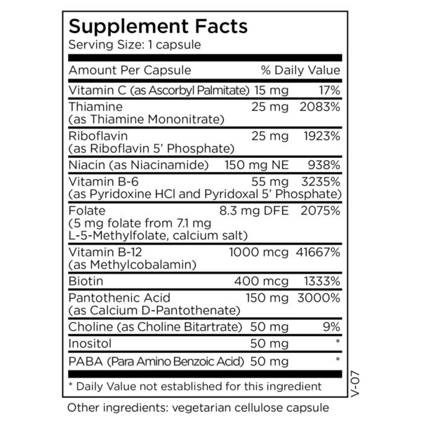 Version 1.0.0 Etiqueta frontal del B-Complejo MethylPro