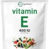 Frasco Micro Ingredients Vitamina E 400 UI con 300 cápsulas