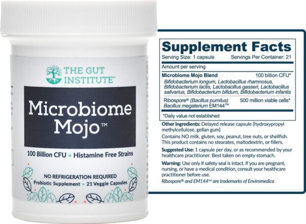 Frasco Microbiome Mojo cápsulas