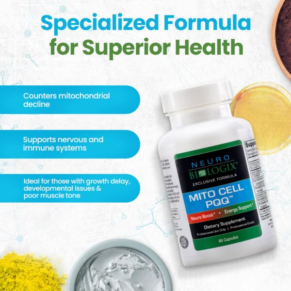 Frasco de Mito Cell PQQ con tapa abierta