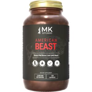 Frasco MK Supplements American Beast con 150 cápsulas de bisonte liofilizado