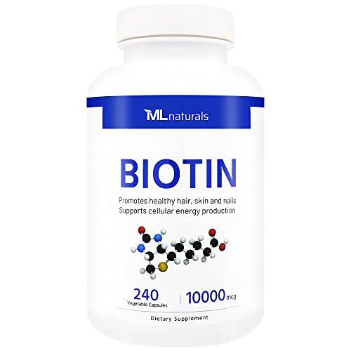 Frasco ML Naturals Biotina 10000 mcg 240 cápsulas vegetales