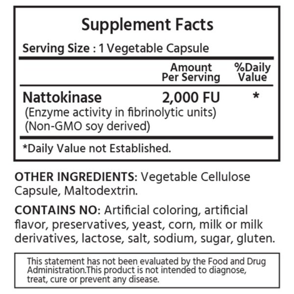 Frasco ML Naturals con cápsulas vegetales nattokinasa