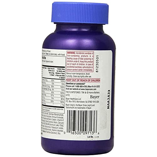 Frasco multivitaminas masticables para niños Flintstones