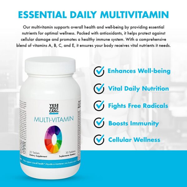 Envase multivitamínico Yes You Can con 30 tabletas