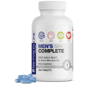 Frasco de multivitamínico Bronson ONE para hombres 50 plus