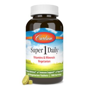 Frasco multivitamínico Carlson Super 1 Daily 180 tabletas
