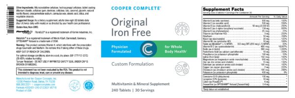 frasco multivitaminico cooper complete pack 2 120 tabletas