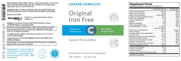 frasco multivitaminico cooper complete pack 3 240 tabletas