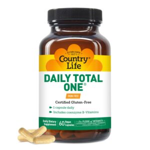 Frasco multivitamínico Country Life Daily Total One 60 cápsulas