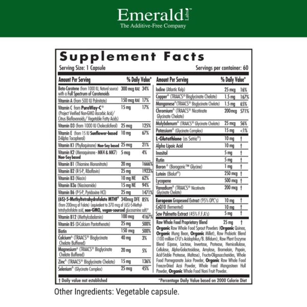Frasco de multivitamínico Emerald Labs para hombres 45+