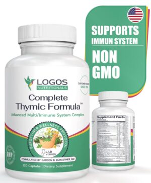 Frasco multivitamínico Fórmula Completa de Timo de logos nutritionals 120 cápsulas