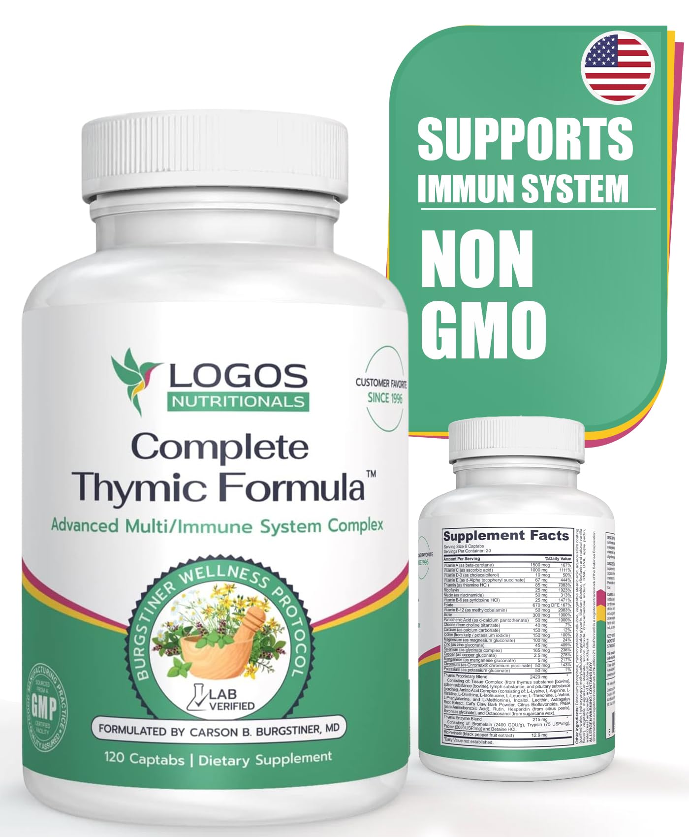 logos nutritionals Thymus Formula Multivitamin Thymus Gland Extracts