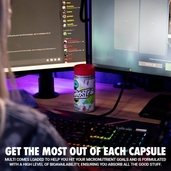 Version 1.0.0 Frasco multivitamínico GHOST cuidado salud ocular y energía