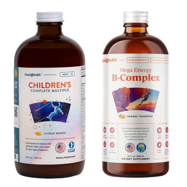 Frasco multivitaminico liquido LIQUIDHEALTH niños con complejo B