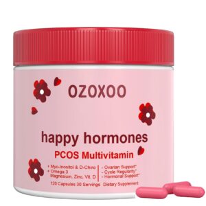 Frasco de multivitamínico OZOXOO para PCOS 125 cápsulas