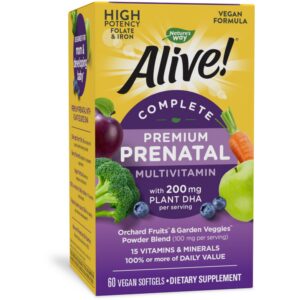 Frasco Multivitamínico prenatal Nature's Way Alive 60 softgels