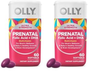 Frasco multivitamínico prenatal OLLY 60 softgels