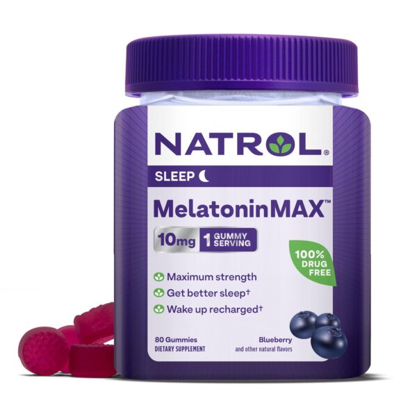 Frasco Natrol Melatonina 10mg gomitas sabor arándano