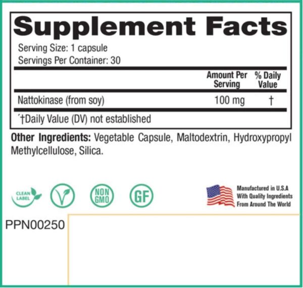 Version 1.0.0 Frasco de nattokinase con etiqueta