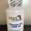 Frasco Natural Creations Vitamina D3 1000 UI 120 cápsulas