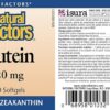 Frasco natural factors con 60 cápsulas blandas luteína zeaxantina