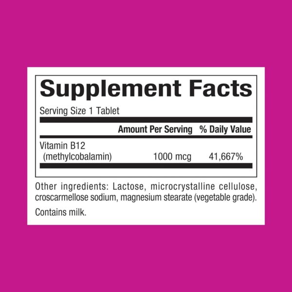 Etiqueta frontal suplemento vitamina B12 Natural Factors