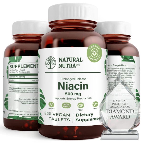 Frasco Natural Nutra niacina liberación lenta 500mg