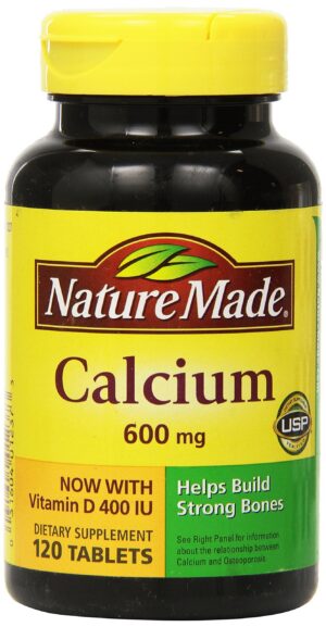 Frasco de Nature Made Calcium 600 mg con Vitamina D3
