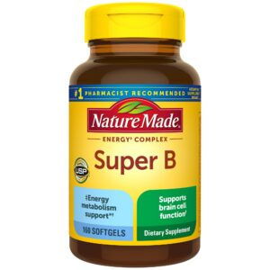 Frasco Nature Made Super B Energy Complex 160 cápsulas blandas