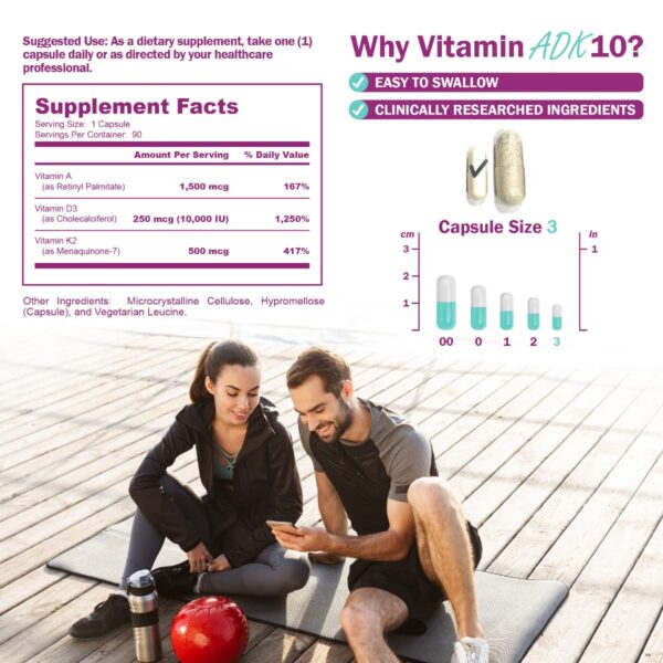 Frasco NatureGenX suplemento vitamina ADK 10