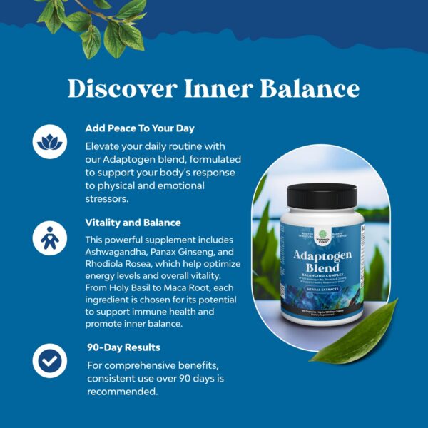 Frasco Natures Craft cápsulas adaptógenas para estrés