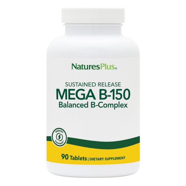 Frasco Natures Plus Mega B-150 Complex 90 tabletas vegetarianas