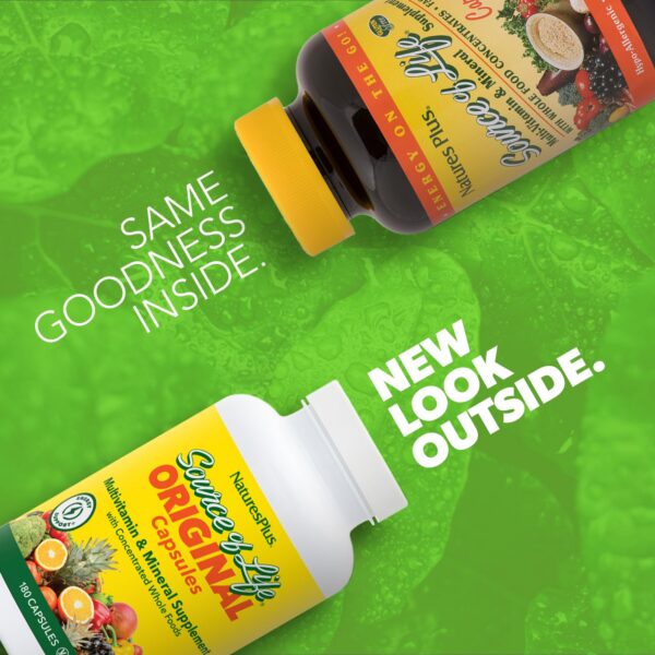 Version 1.0.0 Frasco de Natures Plus Source of Life multivitamínico