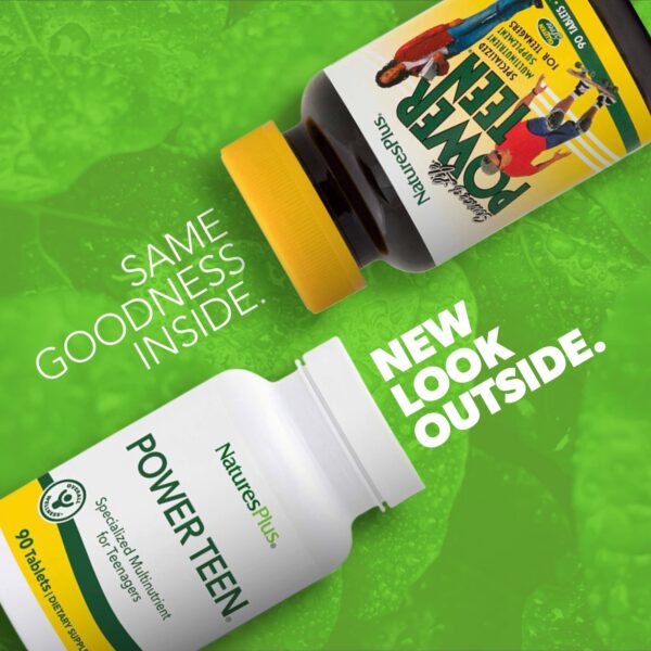 Frasco Natures Plus suplementos para adolescentes energía y enfoque