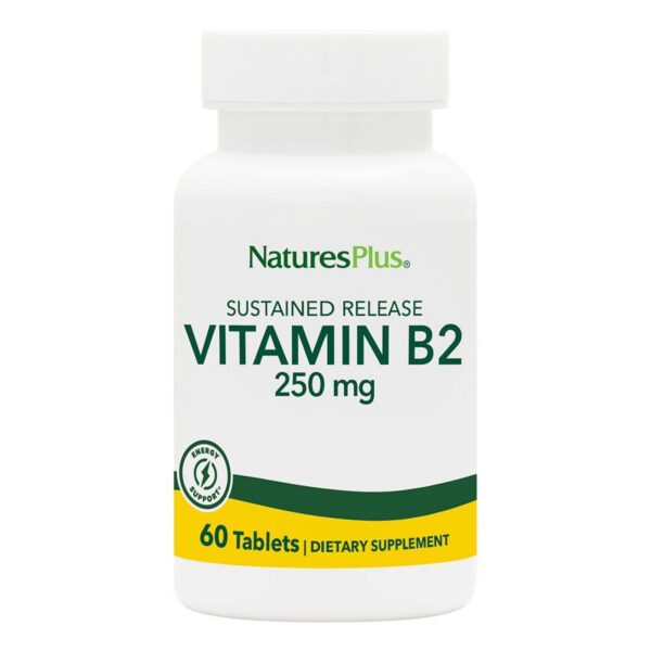 Frasco Natures Plus vitamina B2 250 mg tabletas