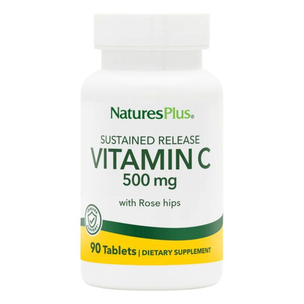 Frasco Natures Plus vitamina c con escaramujo 90 tabletas