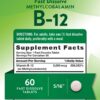 Frasco de Nature's Truth vitamina B12 5000 mcg 60 tabletas