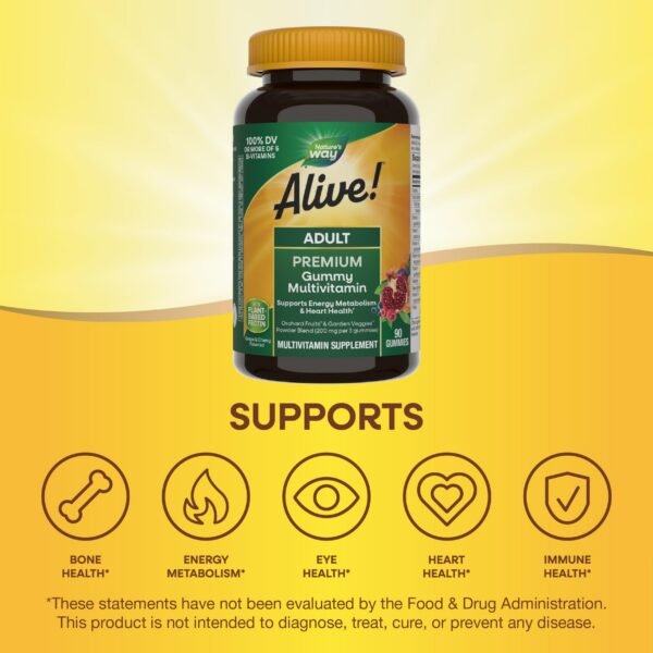 Frasco Nature's Way Alive multivitaminas gomitas 90 unidades