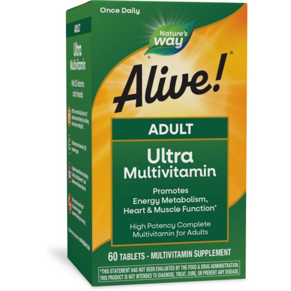 Frasco Nature's Way Alive! multivitamínico adulto 60 tabletas