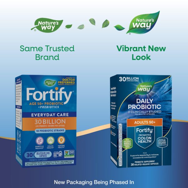 Frasco Nature's Way Fortify 50+ probiótico para adultos mayores