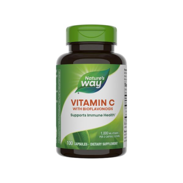 Frasco Nature's Way vitamina C con bioflavonoides 100 cápsulas