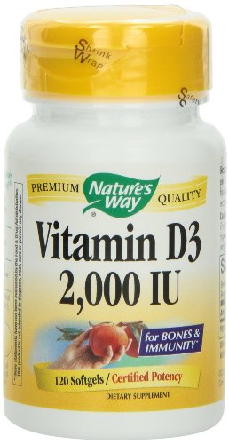 Frasco Nature's Way Vitamina D-3 2000 UI 120 cápsulas blandas