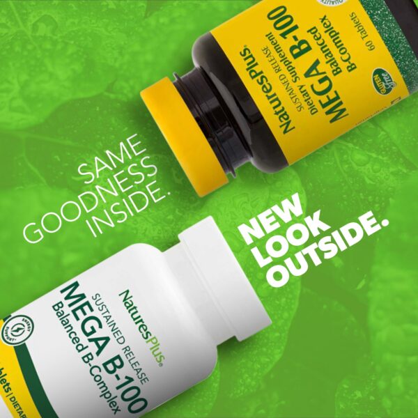 Frasco NaturesPlus Mega Complejo B-100 vitamina B balanceado