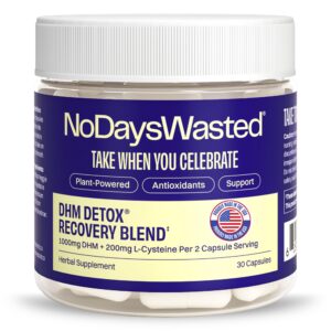 Frasco No Days Wasted DHM Detox 30 cápsulas recuperación