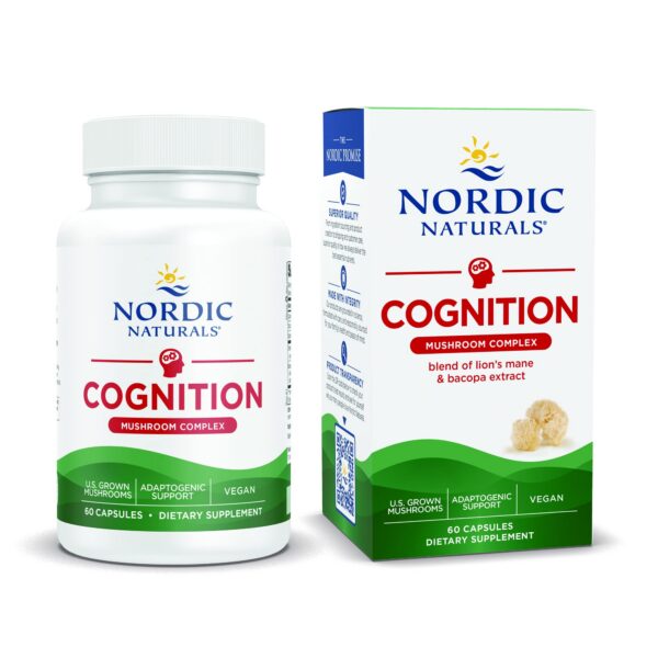 Frasco Nordic Naturals Cognition complejo de hongos 60 cápsulas