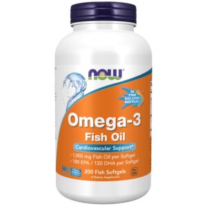Frasco NOW Foods Omega-3 200 cápsulas